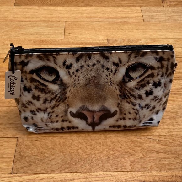 NEW Cats eye London Makeup / Wash Bag - Leopard - Picture 1 of 2